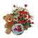 basket of red roses teddy bear and cookies. India