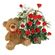 teddy bear with red roses. India