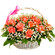 basket of pink roses with babys breath. India