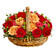 roses gerberas and carnations in a basket. India